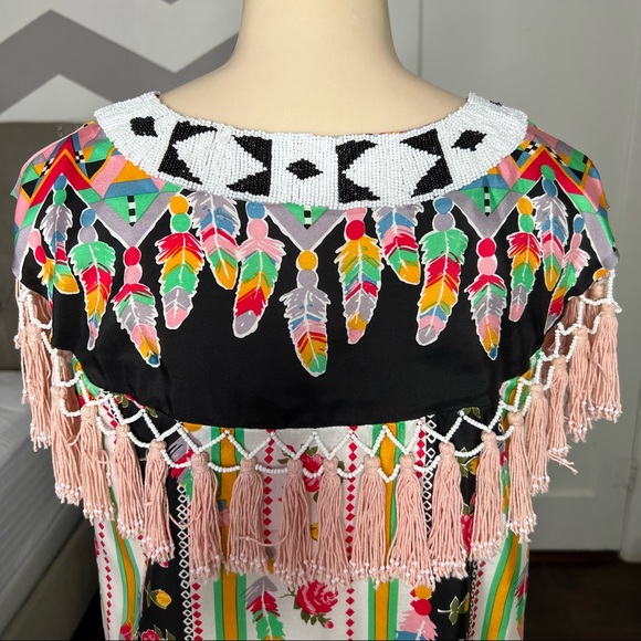 Manoush 100% Silk Vintage Coquette Baby Doll Dress, Intricate Detailing - Picture 8 of 10